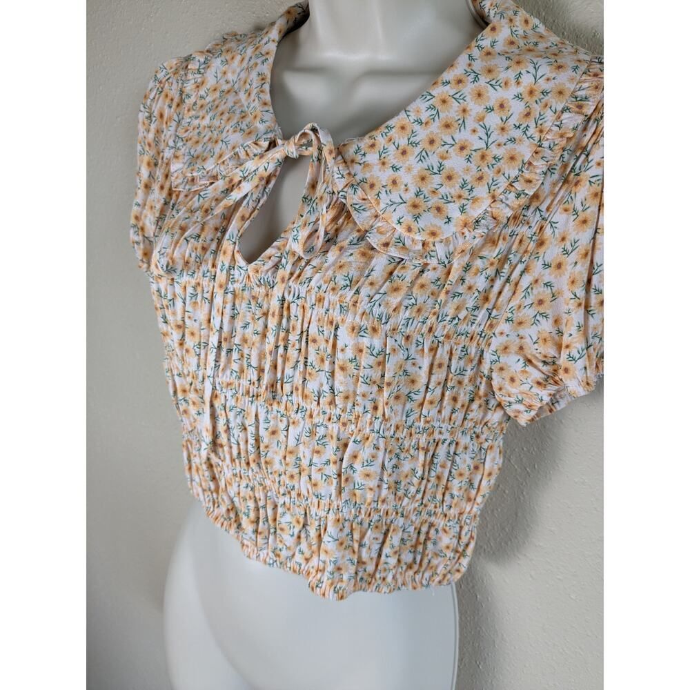 Elodie NWT crop top size small smocked peter pan collar - Picture 4 of 5